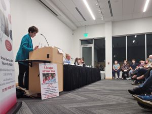 Seven school board candidates sat down at the Ames Public Library to answer voter's questions. 