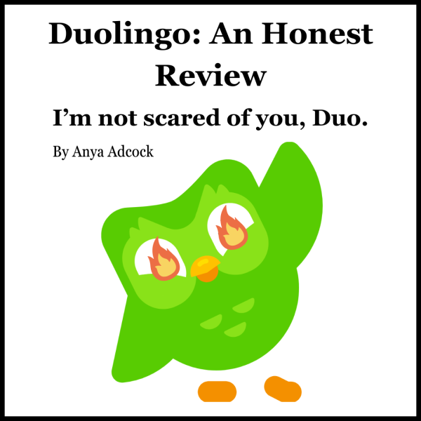 Ames High freshman Anya Adcock was named the first place winner in The Web’s first annual Webster Awards by The Web staff. Her opinion piece covers the flaws of the popular language learning app Duolingo. Adcock describes it all with unflinching humor, and no, she isn’t afraid of Duo the owl. Created with Canva. 