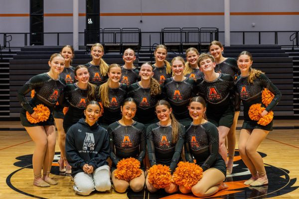 Ames High dance team poses at their annual showcase, held in the Ames gymnasium. Photo Credits to: Luis Rodriguez, Rodspecs Visuals.